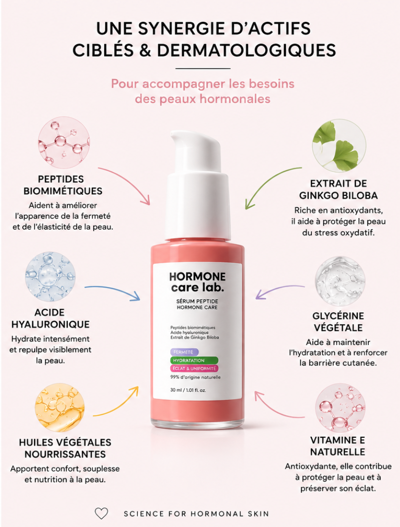 Sérum Anti-Âge aux Peptides   Formulé pour la Peau en Ménopause